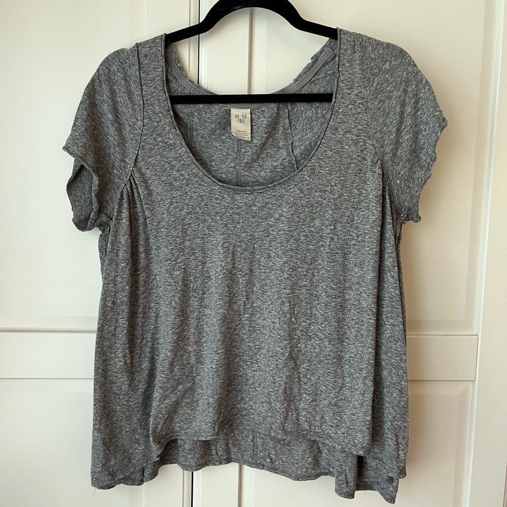 We The Free Gray Asymmetrical Trapeze T-Shirt